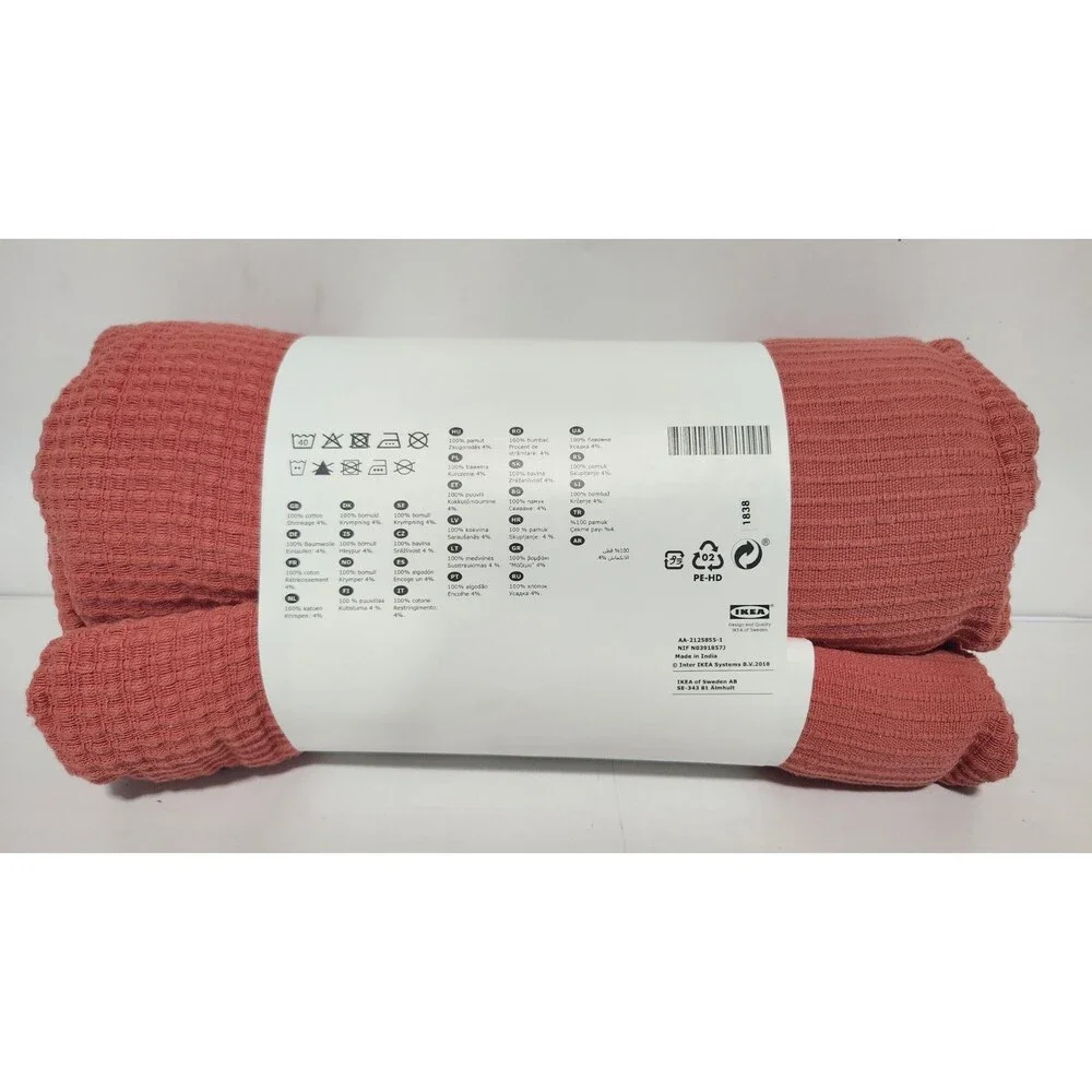 IKEA Indira 150x250cm SALMON 100% Cotton Bedspread 604.450.27 59x98